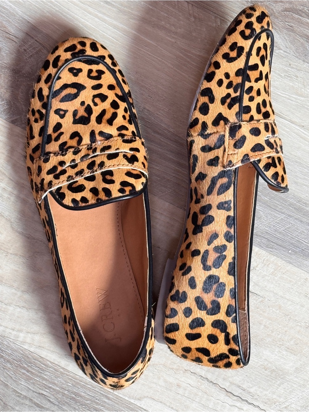 J. Crew Leopard-Print Penny Loafers - Tan & Black